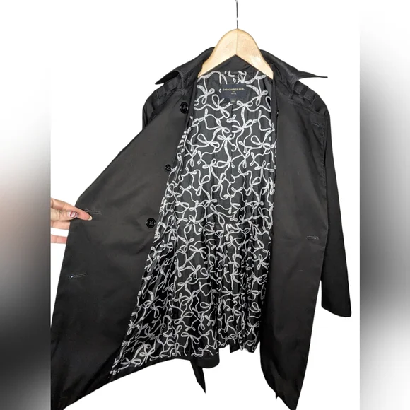 Banana Republic Petite XS Black Classic Trench Coat Belted Tailored - Picture 4 of 14
